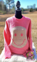 Load image into Gallery viewer, Bubble Gum Pink Smiley Sweater
